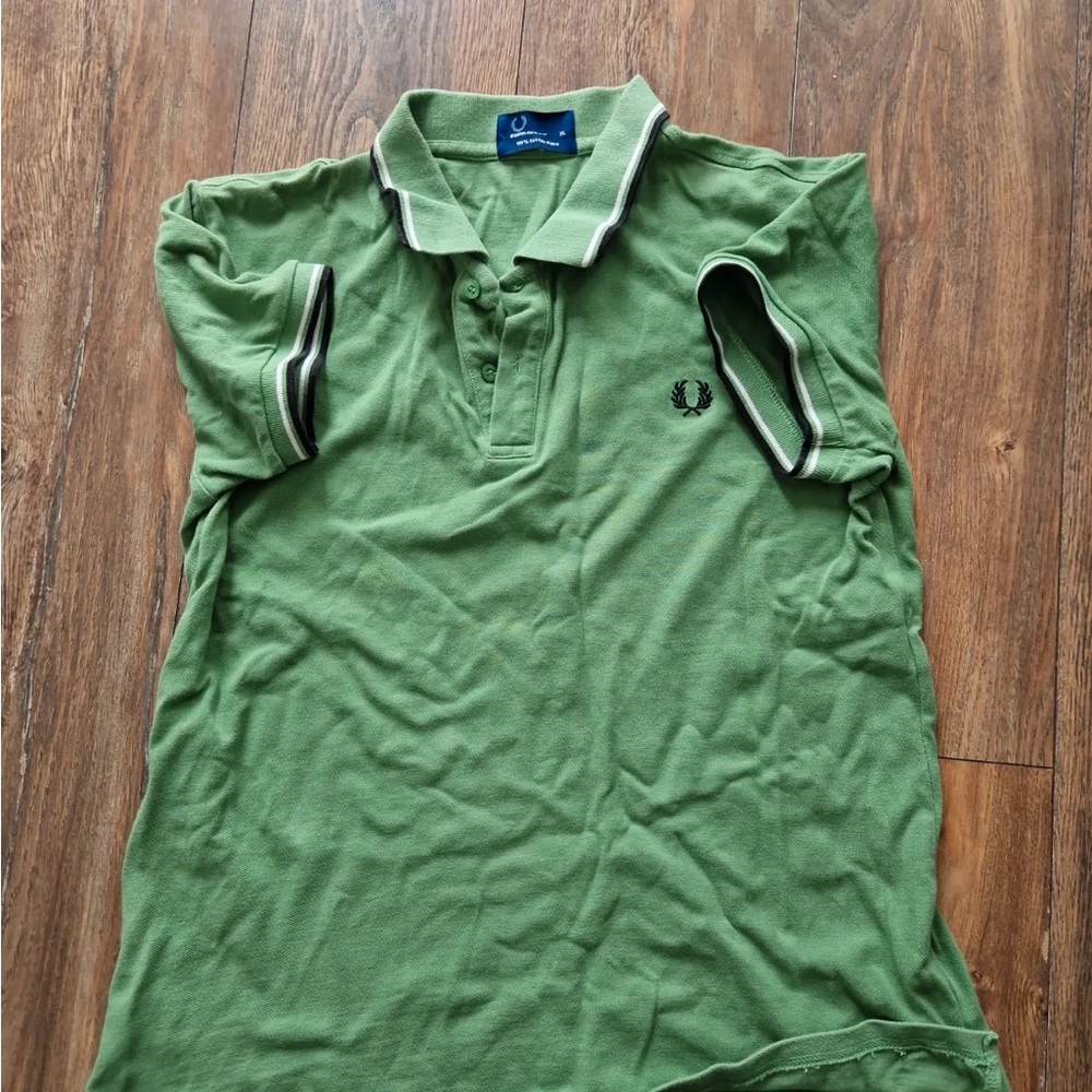 Fred Perry Green Sleeveless Polo Shirt Casual Knit